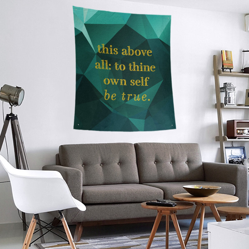 Tapisserie en polyester en faux gemme, H 104 po x l 88 po, Émeraude / doré