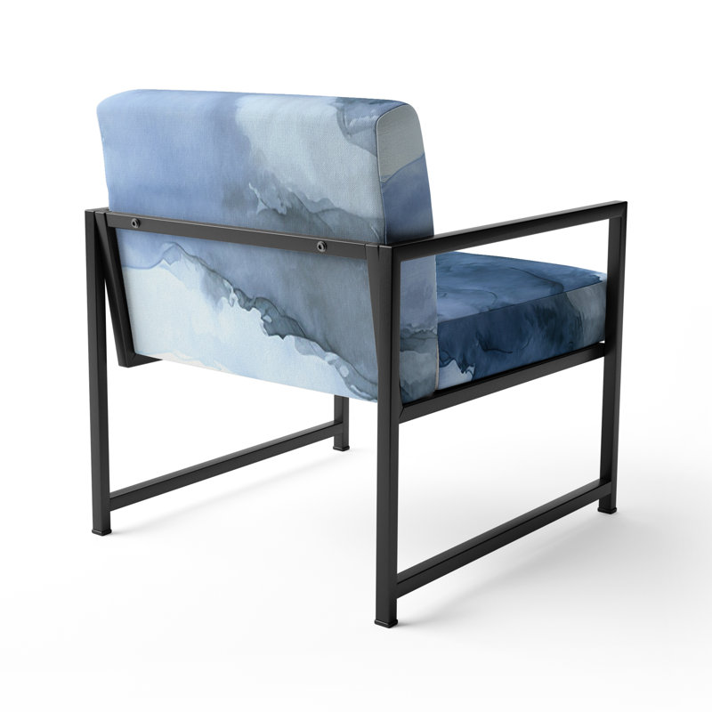 Chaise d'appoint rembourrée Sapphire Blue Nebula VII, Noir