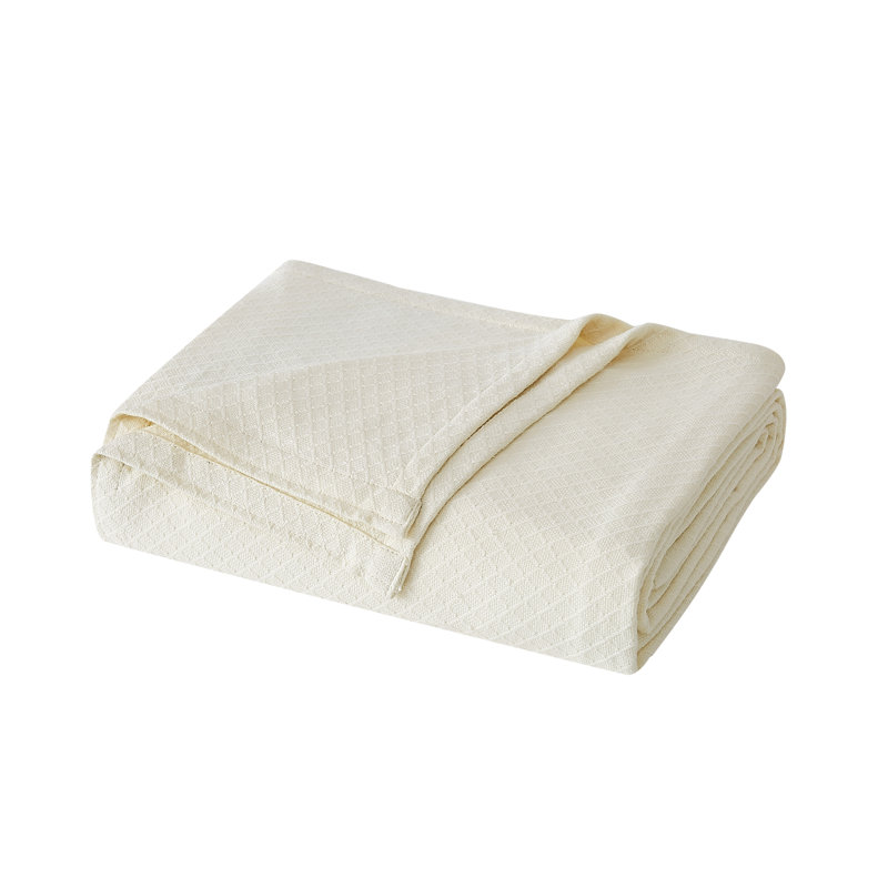 Ivory Queen Woven Cotton Machine Washable Blanket