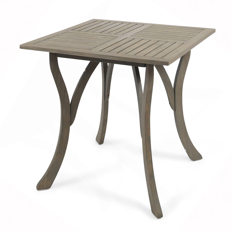 Patio/Outdoor Acacia Wood Square Dining Table, Gray