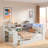 Wood Daybed With Storage Shelves, 2 Drawers, Charging Station, Led, Desk And Upholstered Headboard-727486333-727486335