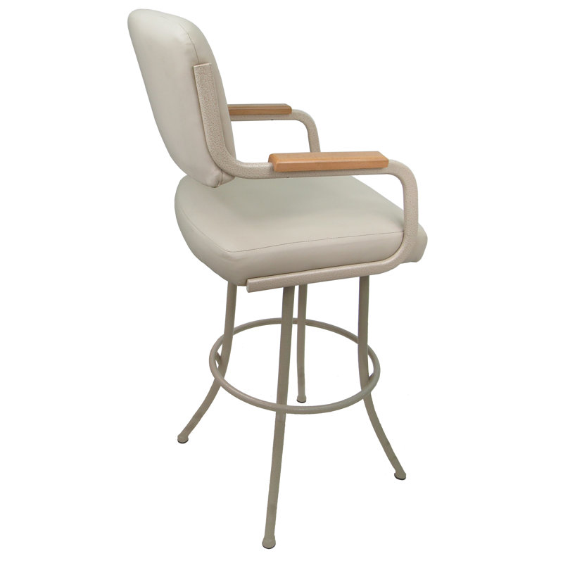 Ivette Swivel Metal Bar Stool - M-114 - Ocean Beige - Beige Natural, Extra Tall (34" Seat Height)