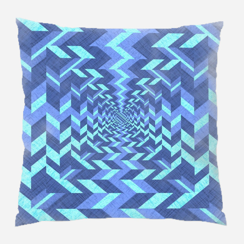 Fabric Geometric Microsuede Reversible Throw Pillow