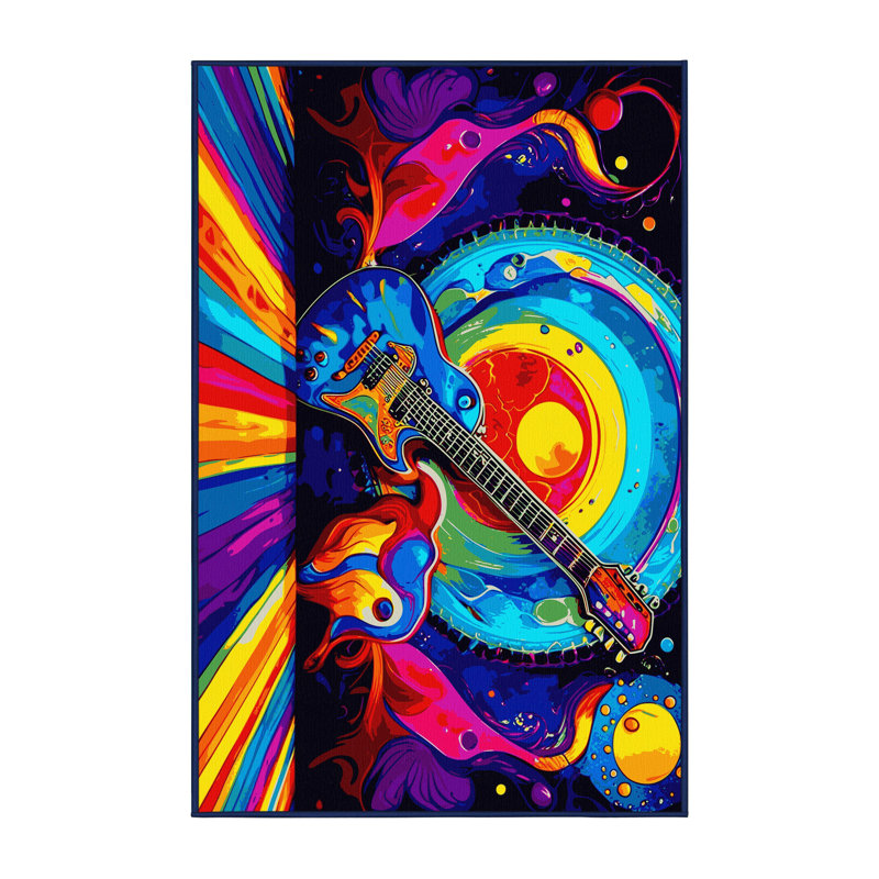 Abstract Inferno Rug, Rectangle 8' x 10'