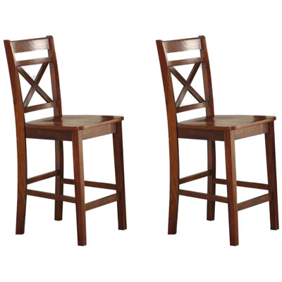 Chaises en cerisier à hauteur de comptoir 2 pièces avec finition élégante et option tendance