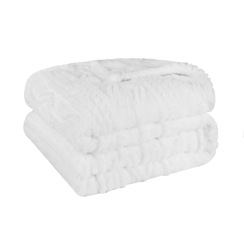 Literie moelleuse Boho, Blanc, Lit simple