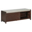 Banc à chaussures avec rangement et coussin, banc de rangement à volets vieillis avec charme rétro pour le salon, vestibule (espresso)-130151023