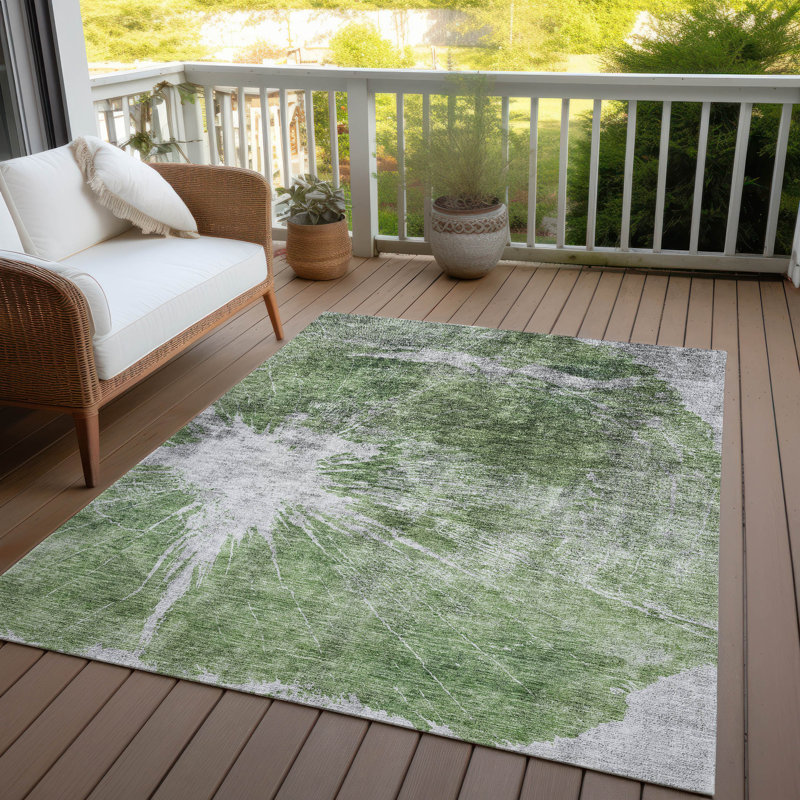 Ravetsky Washable Abstract Indoor / Outdoor Rug, Rectangle 2'6" x 3'10"