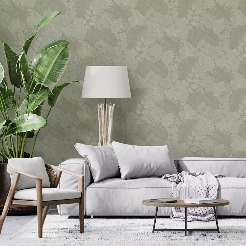 Superfresco Easy Scattered Leaves Floral Wallpaper, Sage Green