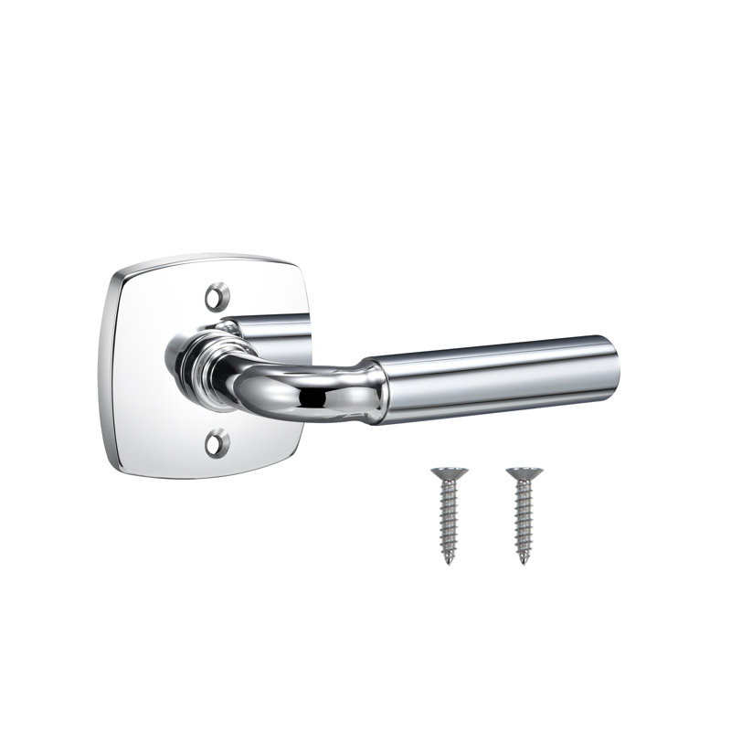 Fausse rosette Forma en chrome poli, poignée lisse en chrome poli, Chrome poli