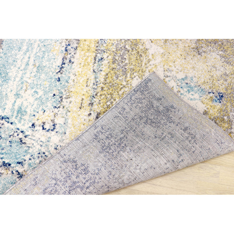 Beige/Blue/Brown Area Rug, Rectangle 5' x 8'