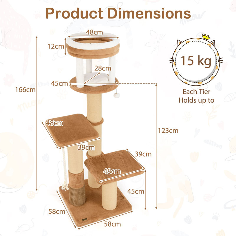 166 cm H Cat Tree / Condo