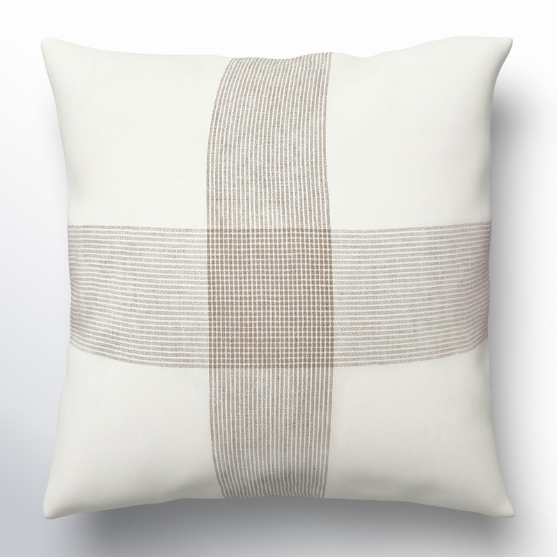 Tibbs Plaid Linen Pillow Cover, Polyester/Polyfill