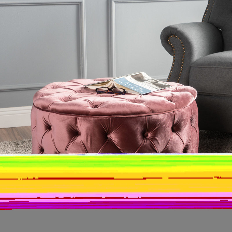 Blush Velvet With Extra Fabric And Button Tufting Modern In Velvet, Versatile Usage Options