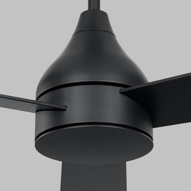 Streaming Smart LED Ceiling Fan, Midnight Black with Black Blades, 52 inches