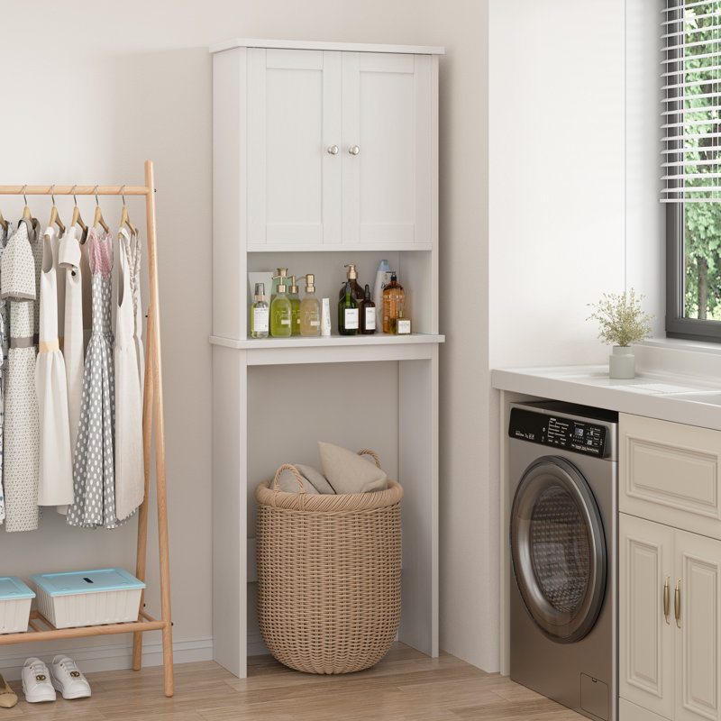 Behren 65.4'' H x 23.6'' W x 9.1'' D Freestanding over-the-Toilet Storage, White