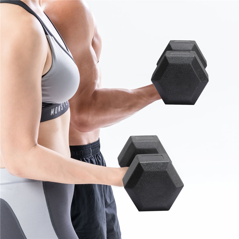 Haltères hexagonales pour l'entraînement en force, 33 lb