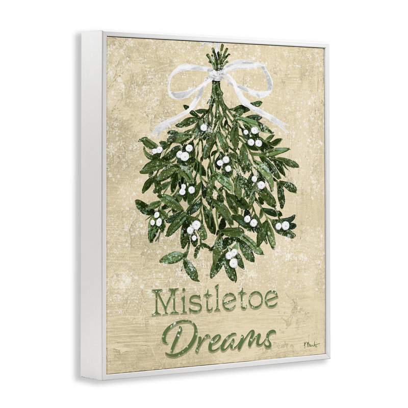 Mistletoe Dreams, H 20 po x l 16 po, Estampe numérique encadrée blanc bord de mer