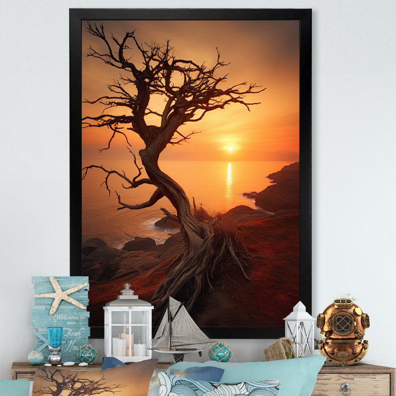 «Konradine Beach Golden Sands X», reproduction sur toile, Cadre photo noir, H 20 po x l 12 po x P 1 po