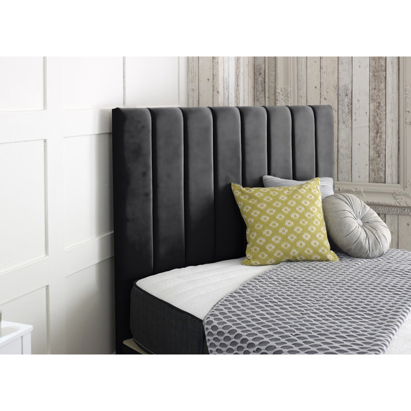 Arris Upholstered Headboard, Small Single (2'6), Black