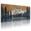 Ensemble de 3 tableaux sur toile représentant un paysage de montagne avec des pins et son reflet-295782583