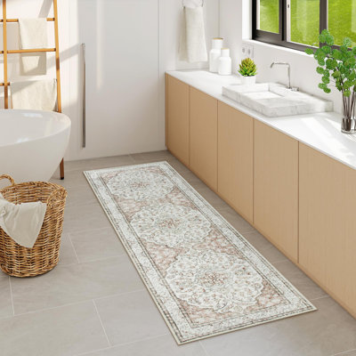  Tapis oriental moelleux de style oriental avec accents indigo indémodable avec base antidérapante