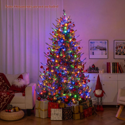 7.5 FT Artificial Christmas Tree with 1306 Branch Tips 500 LED Lights 48 Pine Cones