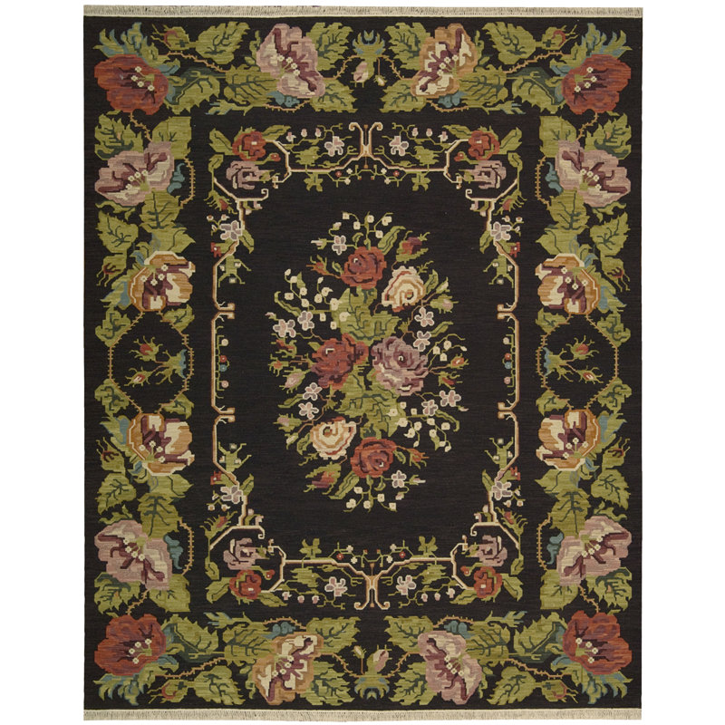 Zinvor Wool Floral Indoor Rug, Rectangle 8'6" x 11'6"