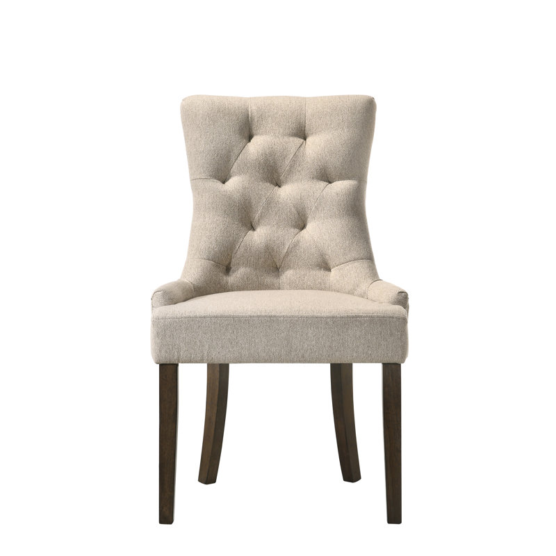 Shyann 18'' H Tufted Upholstered Side Chair, Cream