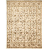 Silk Oriental Area Rug in Ivory
