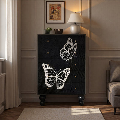 Armoire décorative à cinq tiroirs en pin