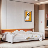 Upholstered Daybed With Sherpa Fabric And Cloud-shaped Backrest