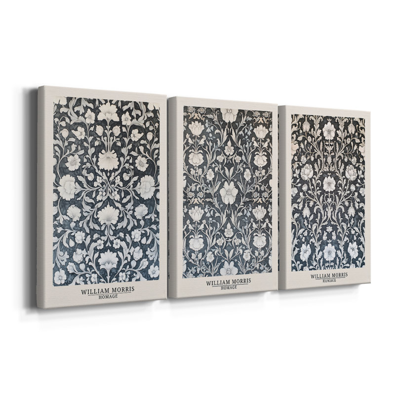 Série de pièces de la collection DCXC III de Wm Morris - Toile tendue sur mesure - 3 pièces, H 27 po x l 54 po