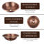 Pure Copper Hand Hammered Rotunda Drop-In Bathroom Vanity Sink 16"