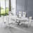 78.74" Rectangular Faux Marble Top Pedestal Dining Set-107486270