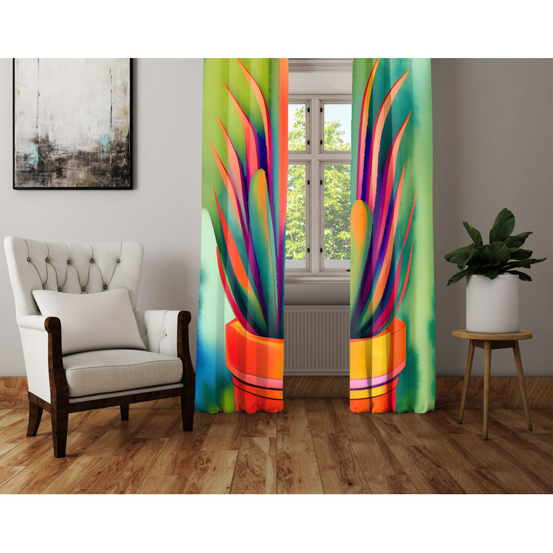 Demoris Semi Sheer Curtain Panel Pair, 40" W x 61" L