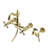 Kingston Brass Heritage Double-Handle 3-Hole Wall-Mount Bridge Kitchen Faucet with Brass Sprayer-93672640