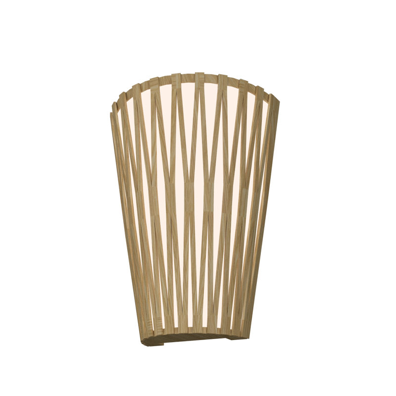 Imbuia Wood Veneer LED Flush Mounted Sconce