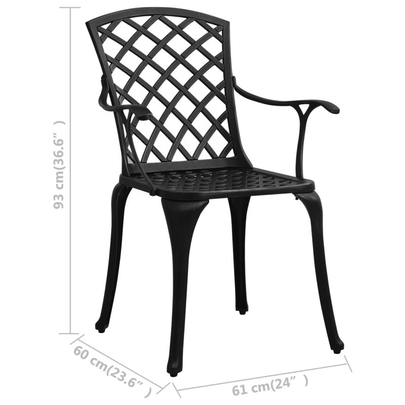 Robbyn Round 2 - Person Aluminum Bistro Set, Black