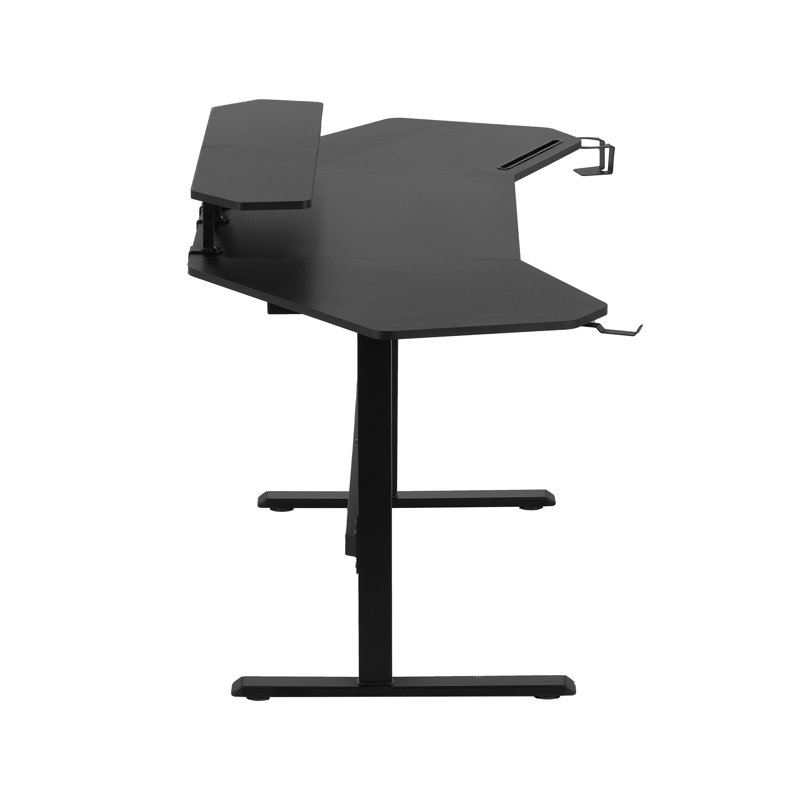Bureau de jeu Techni Sport avec tablettes et porte-accessoires, H 35 po x l 70 po x P 21 po, Noir