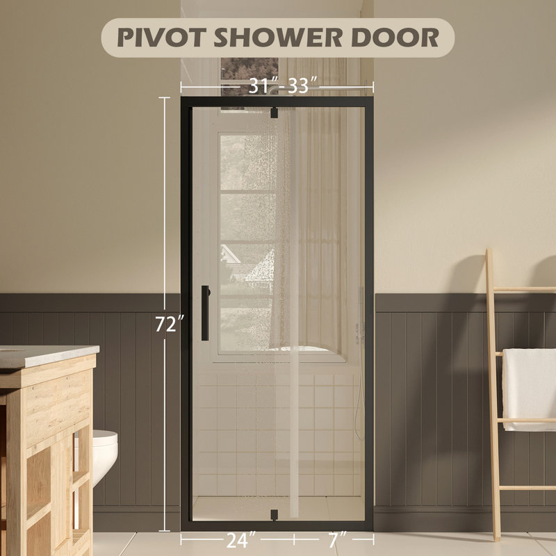 Cabine de douche à pivot moderne avec verre de sécurité trempé et finition hydrofuge