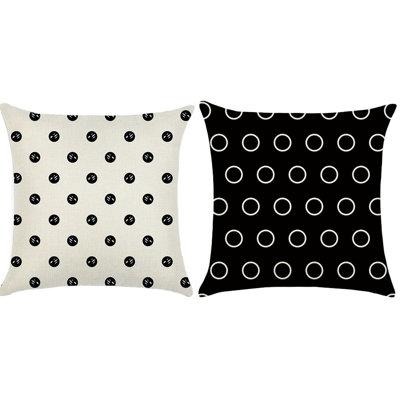 (With Or Without Inserts) Set of 2 Square Geometric Pattern Pillows