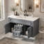 Meuble-lavabo mural 36 po avec lavabo et tiroirs en céramique, meuble-lavabo simple de style français avec charnières à fermeture douce-1884207386
