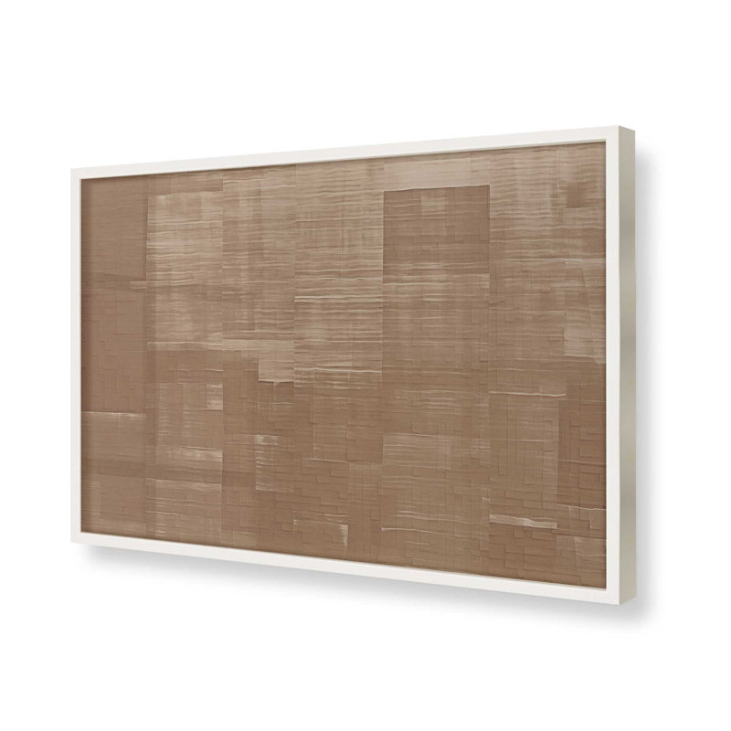 Carrés de Sienne II, Cadre simple blanc opaque, H 17 po x l 21 po