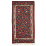Purple Vintage Anatolian Wool Kilim Rug - 5'5"" x 10'1""