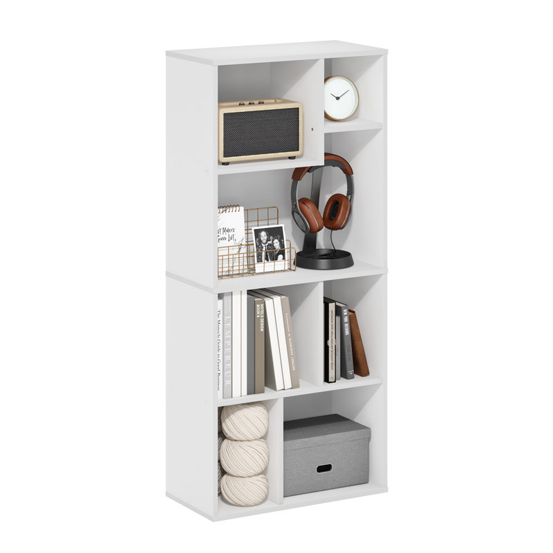 Bibliothèque à 7 cubes Ebern Designs Denning, bibliothèque, étagère de rangement, Blanc / Blanc