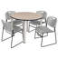 Plateau de table Kee, 4 chaises empilables-41810905-41810908