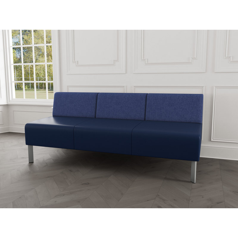 Canapé sans accoudoirs Luxe Lounge, Acier argent, Archétype amiral / encre de Modène