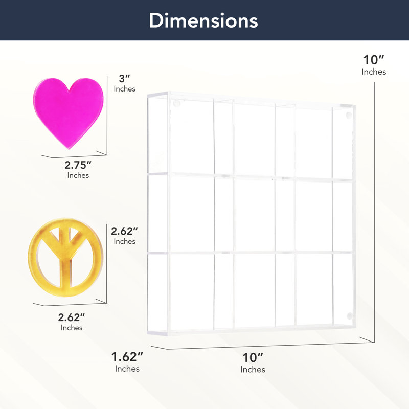 Ensemble de jeu de société Tic Tac Toe Noughts and Crosses, signes de paix et de cœur - décoration de table basse, rose / jaune, 10 po x 10 po