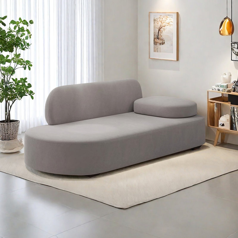 Méridienne légère et luxueuse, Orienté à droite, Gris clair